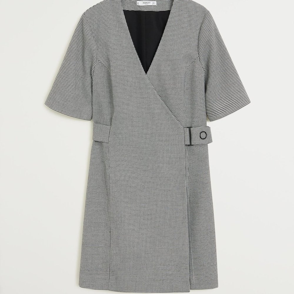 Plaid Belt Wrap Dress